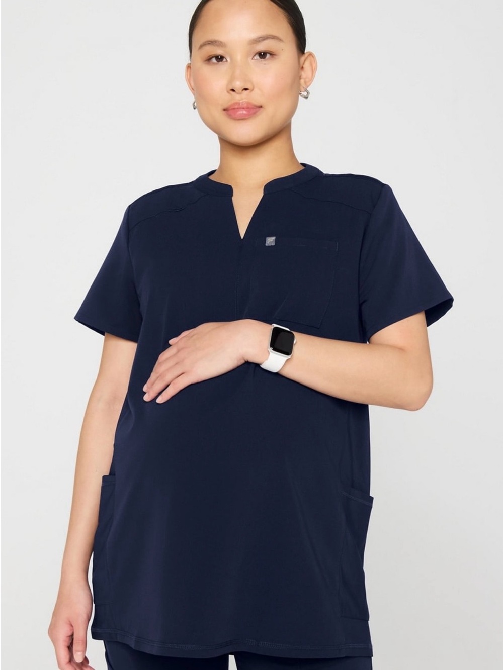 Fabletics Women’s Navy V-Notch Tunic Top - Classic Clean Design